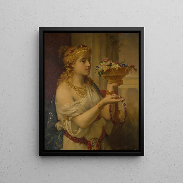 Pierre Olivier Joseph Coomans - Young girl with flowers.webp