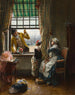 De flirt - Pierre Outin — weergave van het kunstwerk