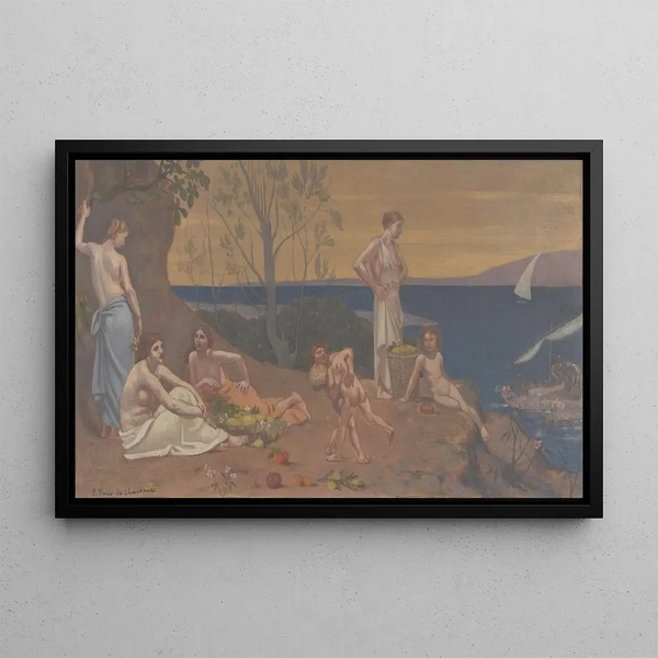 Zacht Land Aard aangenaam - Pierre Puvis de Chavannes — ingelijst kunstwerk aan de muur