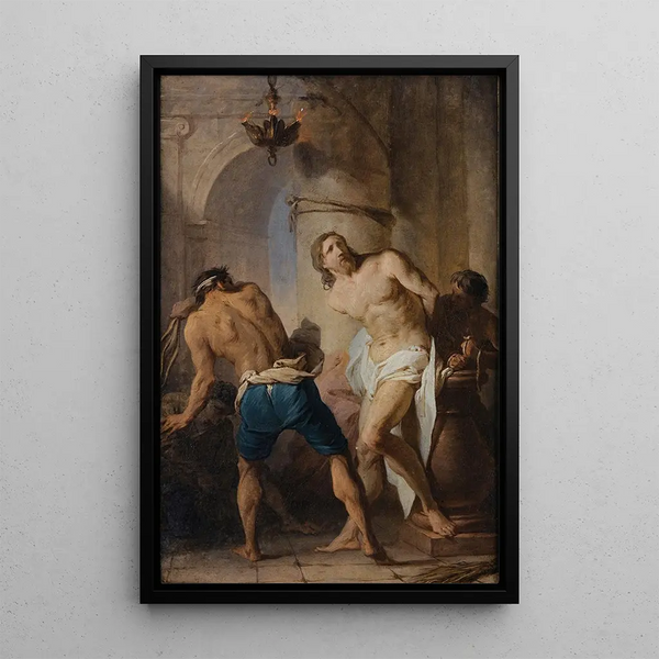 The Flagellation of Christ - Pierre Subleyras — framed artwork on a wall