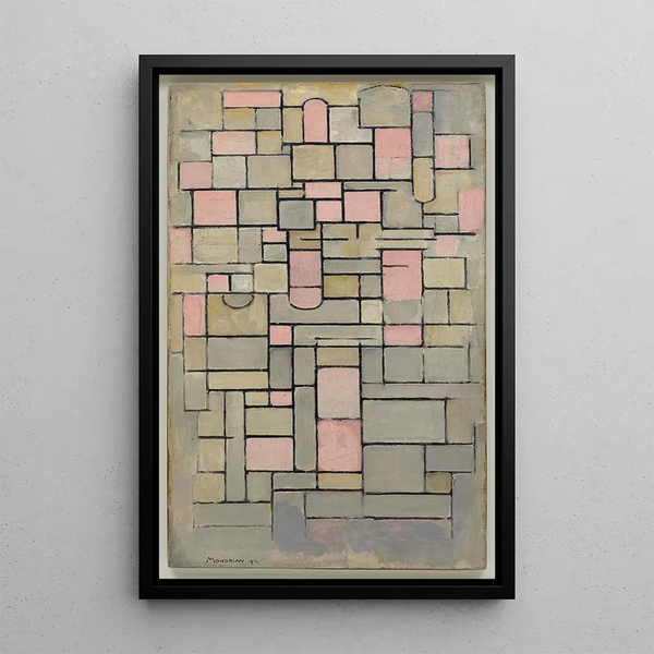 Composition 8 - Piet Mondrian — ingelijst kunstwerk aan de muur