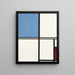 Compositie met blauw en rood - Piet Mondrian — ingelijst kunstwerk aan de muur