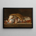 Natuurschilderij van jachtstilleven met gevogelte in een mandje - Pieter Andreas Rysbraeck II — ingelijst kunstwerk aan de muur