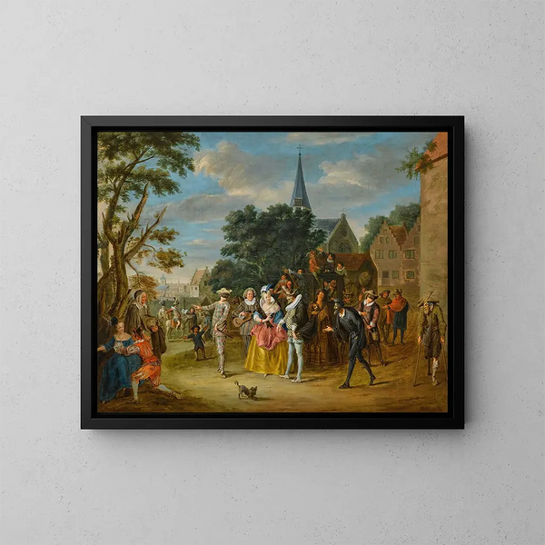 Scene from the Commedia dell'arte - Pieter Angillis — framed artwork on a wall