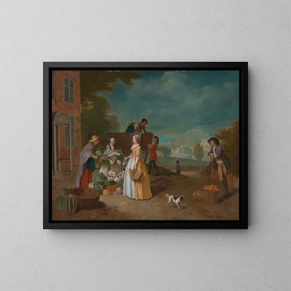 The Vegetable Vendor - Pieter Angillis — framed artwork on a wall