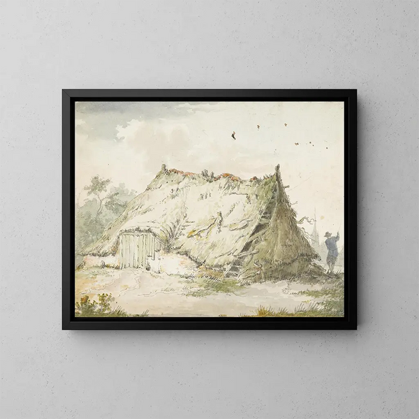 Ruined Farmhouse - Pieter Bartholomeusz Barbiers — framed artwork on a wall