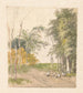 Landschap met kippen langs de weg - Pieter Bartholomeusz Barbiers — weergave van het kunstwerk
