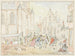 van een plein met mensen onder de regen - Pieter Bartholomeusz Barbiers — weergave van het kunstwerk
