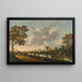 Een landschap met een getrokken boot langs een kanaal - Pieter Bout — ingelijst kunstwerk aan de muur