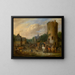 Een dorpsscène - Pieter Bout — ingelijst kunstwerk aan de muur