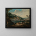 Een elegant paar aan de rand van een meer - Pieter Bout — ingelijst kunstwerk aan de muur