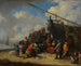 Vismarkt op het strand - Pieter Bout — weergave van het kunstwerk