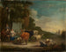 Landschapschilderij met herders en een kudde bij een put - Pieter Bout — weergave van het kunstwerk