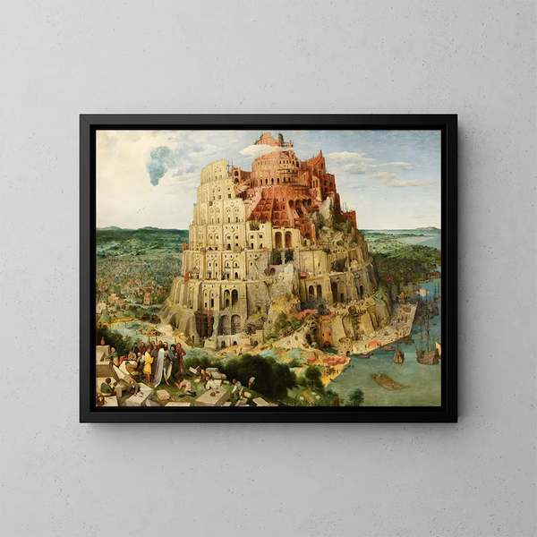 La Tour de Babel - Pieter Bruegel l'Ancien — framed artwork on a wall