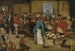 van het boerenbruiloftsschilderij in een schuur - Pieter Brueghel de Jonge — weergave van het kunstwerk