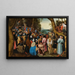 Sint-Jan de Doper predikt voor de menigten in de woestijn - Pieter Brueghel de Jonge — ingelijst kunstwerk aan de muur