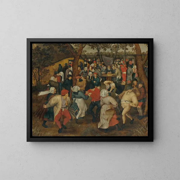 Het Bruiloftfeest in de open lucht - Pieter Brueghel de Jonge — ingelijst kunstwerk aan de muur