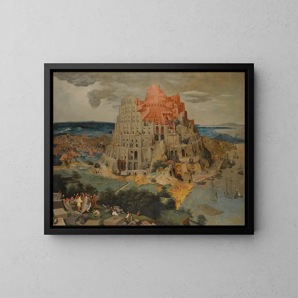 De Toren van Babel - Pieter Brueghel de Jonge — ingelijst kunstwerk aan de muur