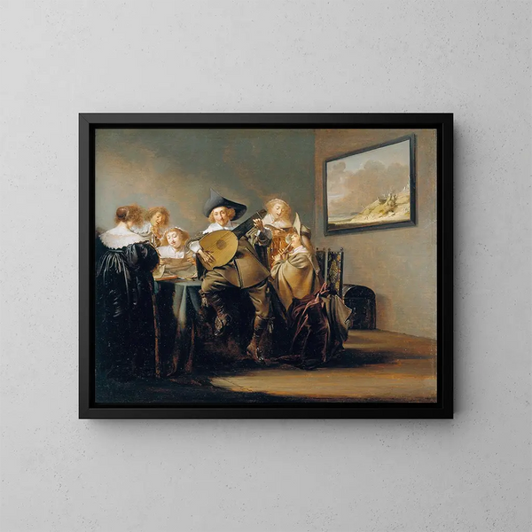 Company of Musicians - Pieter Codde — framed artwork on a wall