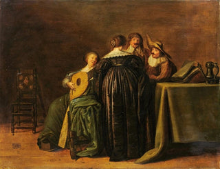 Pieter Codde - Fashionable Company with a Woman Playing the Lute.webp
