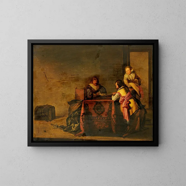 Player of Tric Trac - Pieter Codde — framed artwork on a wall