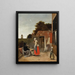 Een man die rookt en een vrouw die drinkt in een binnenplaats - Pieter de Hooch — ingelijst kunstwerk aan de muur