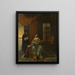 Een interieur scène met een vrouw die luit speelt en een man die viool speelt - Pieter de Hooch — ingelijst kunstwerk aan de muur