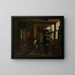 Binnenlands schilderij met een jong stel - Pieter de Hooch — ingelijst kunstwerk aan de muur