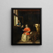 Binnenlands schilderij met een jonge vrouw die een brief leest - Pieter de Hooch — ingelijst kunstwerk aan de muur