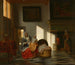 Binnenlandschap met moeder en kind - Pieter de Hooch — weergave van het kunstwerk