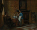 Tijd voor ontspanning in een elegant kader - Pieter de Hooch — weergave van het kunstwerk