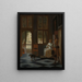 Een man geeft een brief aan een vrouw in de hal van een huis - Pieter de Hooch — ingelijst kunstwerk aan de muur