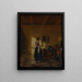 Vrouw met een waterkan en een man bij een bed - Pieter de Hooch — ingelijst kunstwerk aan de muur