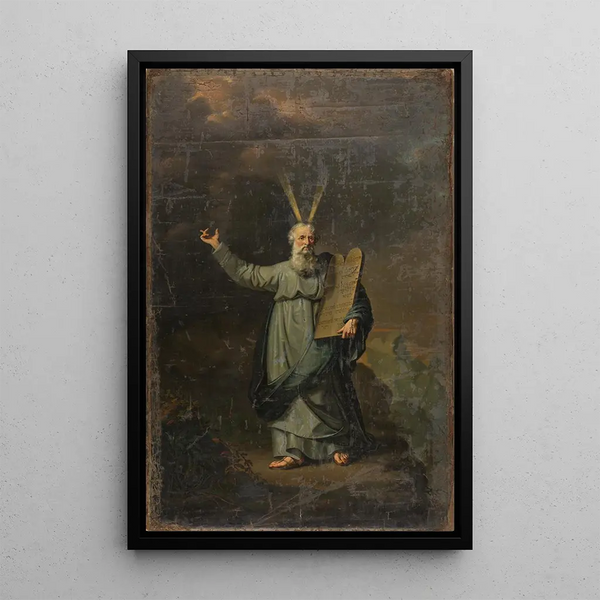 Moïse met de Tafel van de Wet - Pieter Gaal — ingelijst kunstwerk aan de muur