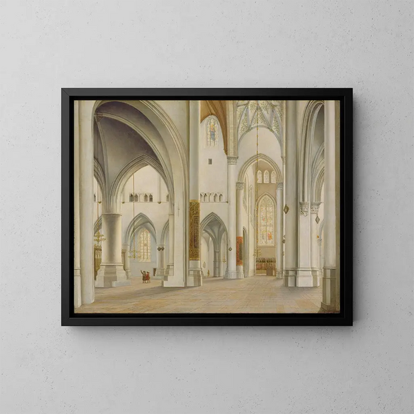 L'intérieur de Saint-Bavon de Haarlem - Pieter Jansz Saenredam — framed artwork on a wall
