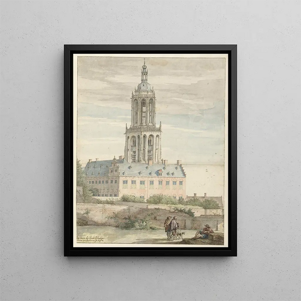 Pieter Jansz Saenredam - View of the Palace of Frederik V Elector Palatine and the SintCunerakerk Rhenen.webp