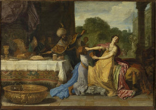 Pieter Lastman - Haman begging the mercy of Esther Esther 767.webp