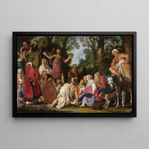 Saint Jean-Baptiste prêchant - Pieter Lastman — framed artwork on a wall