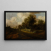 Landschap met twee figuren en een hond - Pieter Molyn — ingelijst kunstwerk aan de muur