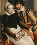 Man en vrouw bij het spinnewiel - Pieter Pietersz. — weergave van het kunstwerk