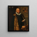 portret van Mattheus Augustijnsz. Steyn, adviseur van het College van de Marine in de Noordelijke Wijk te Dokkum - Pieter Pietersz. — ingelijst kunstwerk aan de muur