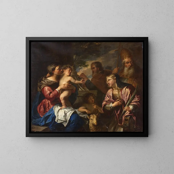 The mystical marriage of Saint Catherine - Pieter Thijs — framed artwork on a wall