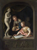 van een meisje dat tekent en een jongen naast een Venusbeeld - Pieter van der Werff — weergave van het kunstwerk