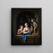 van Twee meisjes met bloemen bij een standbeeld van Cupido - Pieter van der Werff — ingelijst kunstwerk aan de muur
