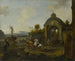 Jacht bij de fontein - Pieter Wouwerman — weergave van het kunstwerk