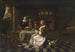 Binnenhuis schilderij met vier personen - Cirkel van Pieter de Hooch — weergave van het kunstwerk