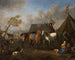 Kamperij met een trompettist - Pieter van Bloemen — weergave van het kunstwerk