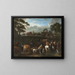 Landschap met boeren, soldaten en vee - Pieter van Bloemen — ingelijst kunstwerk aan de muur