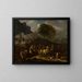 van Pieter van Bloemen | Schilderij Vertrek van de soldaten na de plundering — ingelijst kunstwerk aan de muur