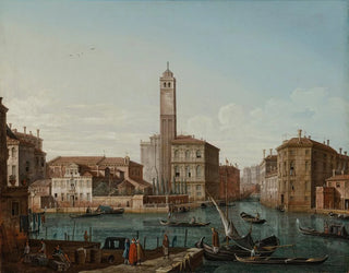 Pietro Bellotti - Venice with the Grand Canal S Geremia and the entrance to the Cannaregio.webp